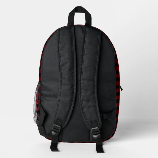 Rood en zwart Buffalo Plaid - Liever zijn Camping Bedrukte Rugzak (Achterkant)
