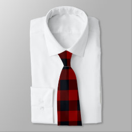 Rood en Zwart Buffalo Plaid Stropdas