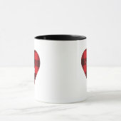 Rood en zwart Buffalo Plakt/Check Monogram Hart Mok (Midden)