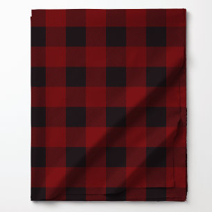 Rood en zwart buffelplaidpatroon stof