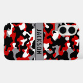 Rood en Zwart Camouflage Gepersonaliseerd Case-Mate iPhone Case (Achterkant (horizontaal))
