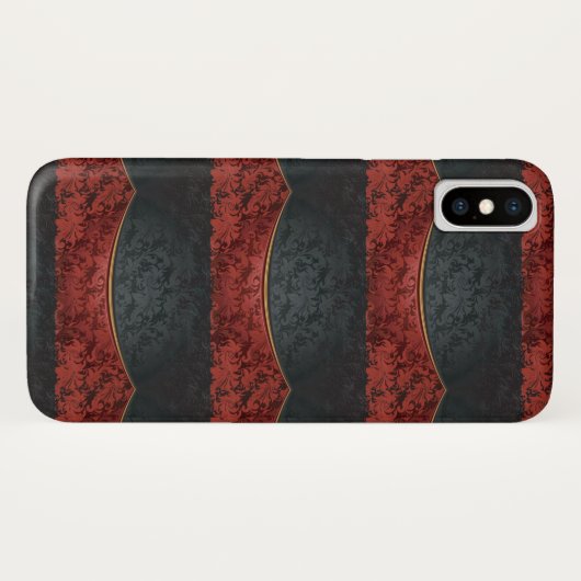  rood en zwart Case-Mate iPhone case (Achterkant (horizontaal))