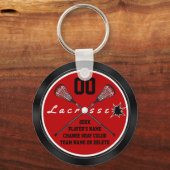 Rood en zwart, Cheap, Lacrosse Party Favors Sleutelhanger (Voorkant)