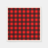 Rood en Zwart Check Buffalo Plaid Party Servet (Voorkant)