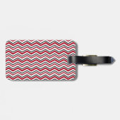 Rood en zwart Chevron Pattern Bagagelabel (Achterkant horizontaal)