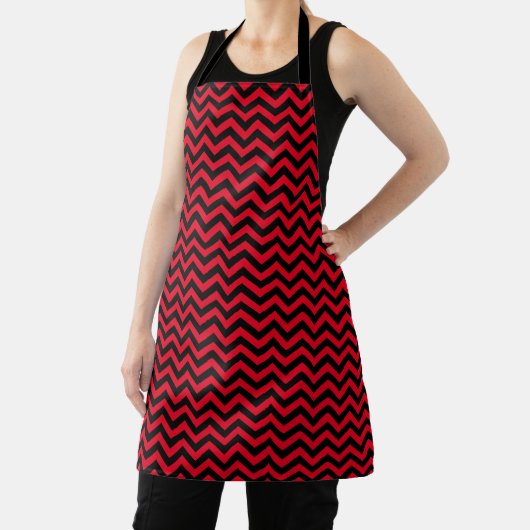 Rood en zwart Chevron Pattern Schort (Insitu)
