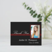 Rood en zwart Dank u Foto Briefkaart (Staand voorkant)