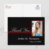 Rood en zwart Dank u Foto Briefkaart (Voorkant / Achterkant)