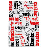 Rood en zwart — dank u Word Cloud Medium Cadeauzakje (Voorkant)