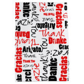 Rood en zwart — dank u Word Cloud Medium Cadeauzakje (Achterkant)