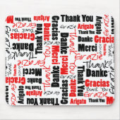 Rood en zwart — dank u Word Cloud Muismat (Voorkant)