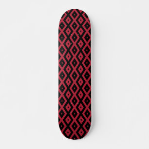 Rood- en zwart diamantpatroon skateboard