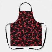 Rood en zwart, donkerder, esthetisch schedel Patro Schort (Voorkant)
