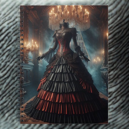 Rood en Zwart Dress Steampunk Victoriaans Notitieboek