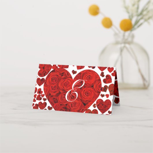 Rood en Zwart Elegant Harten en Rozen Bruiloft (Achterkant)