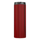 Rood en zwart fijn verticaal gestreept monogram thermosbeker (Achterkant)