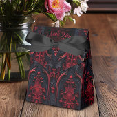  rood en zwart filigraan gotische bruiloft bedankdoosjes