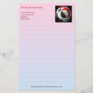 Rood en zwart Football Briefpapier