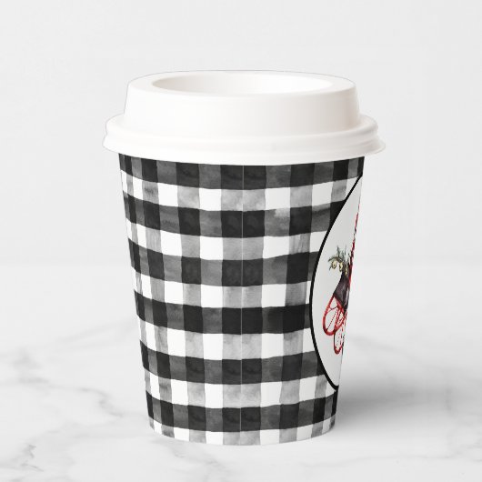 Rood en zwart gebuffellazen en verpakkingsmateriaa papieren bekers (Rechts)