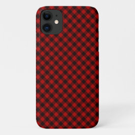 Rood en zwart gebundelde buffel iPhone draagtas iPhone 11 Hoesje