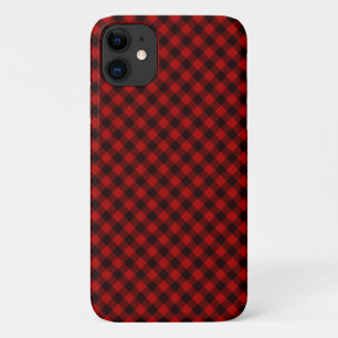 Rood en zwart gebundelde buffel iPhone draagtas 11 Hoesje