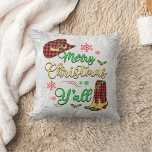 Rood en zwart gekleed meisje kerst kussen