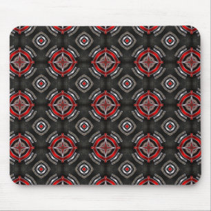 Rood en zwart geometrisch patroon muismat