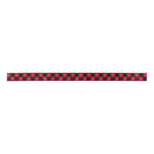 Rood en Zwart geruit patroon Lint (Voorkant)