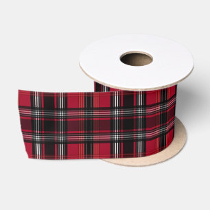 Rood en zwart geruit tartanpatroon lint