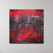 Rood en Zwart Geschilderde Abstracte Achtergrond Canvas Afdruk (Voorkant)
