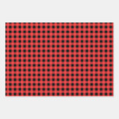 Rood en zwart Gingham Pattern Kerstmis Inpakpapier Vel (Voorkant)