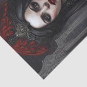 Rood en Zwart Gothic Vampire Queen Decoupage Papie Tissuepapier (Detail)