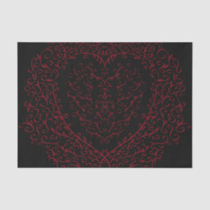 Rood en Zwart Hart Gotische Bruiloft Tissue Papier
