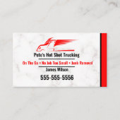 Rood en zwart Hot Shot Trucking Visitekaartje (Voorkant)