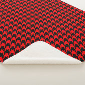 Rood en zwart Houndstooth Check Sherpa Deken (3/4)