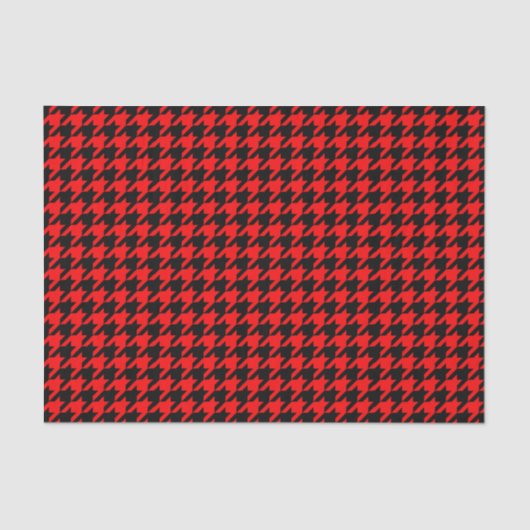 Rood en zwart Houndstooth Check Tissuepapier (Voorkant)