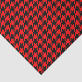 Rood en zwart Houndstooth Check Tissuepapier (Detail)