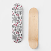Rood en zwart, kantelen, patchwork skateboard (Voorkant)