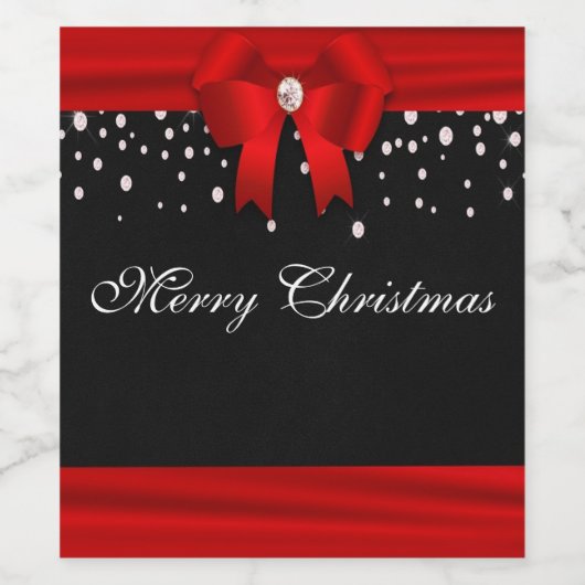 Rood en zwart kerst of persoonlijke voorkeur wijn etiket (Enkel label)