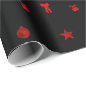 Rood en zwart kerstfeest - Kerstmis Cadeaupapier (Rol Hoek)