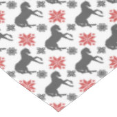 Rood en zwart kerstpaard tafelkleed (Gekanteld)