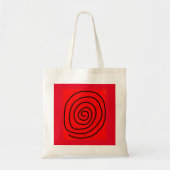 Rood en zwart koppelend wiel canvas tas (Voorkant)