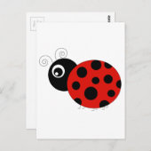 Rood en zwart Ladybug Briefkaart (Voorkant / Achterkant)