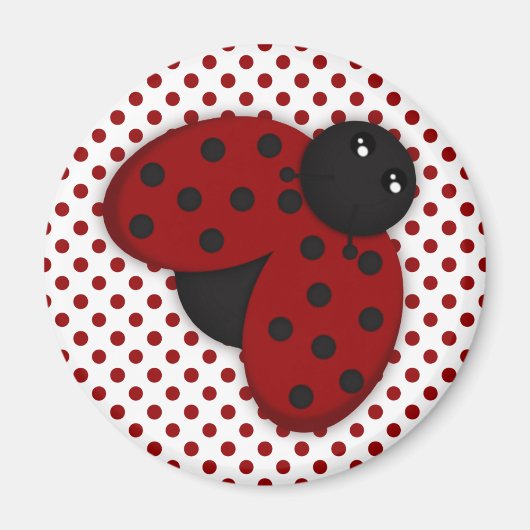 Rood en zwart Ladybug Magneet (Voorkant)