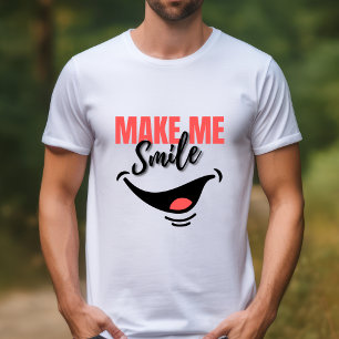 Rood en zwart maken me eenvoudig met glimlachen op t-shirt