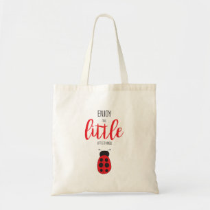 Rood en zwart met handgetekende Baby lade Cute Bug Tote Bag