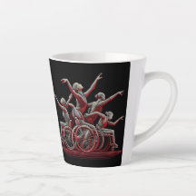 Rood en Zwart Ontwerp 12 oz Latte Mok