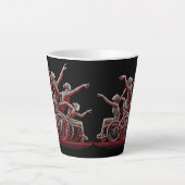 Rood en Zwart Ontwerp 12 oz Latte Mok (Voorkant)