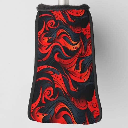 Rood en zwart ontwerp golfheadcover (Draai 90)