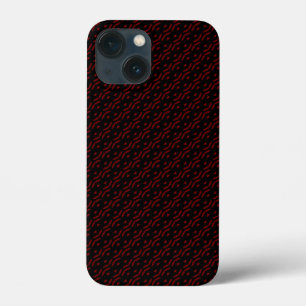 Rood en zwart patroon iPhone 13 mini hoesje